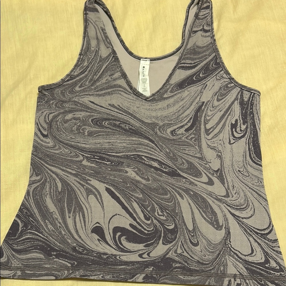 Gray Marble Pattern Women's Top